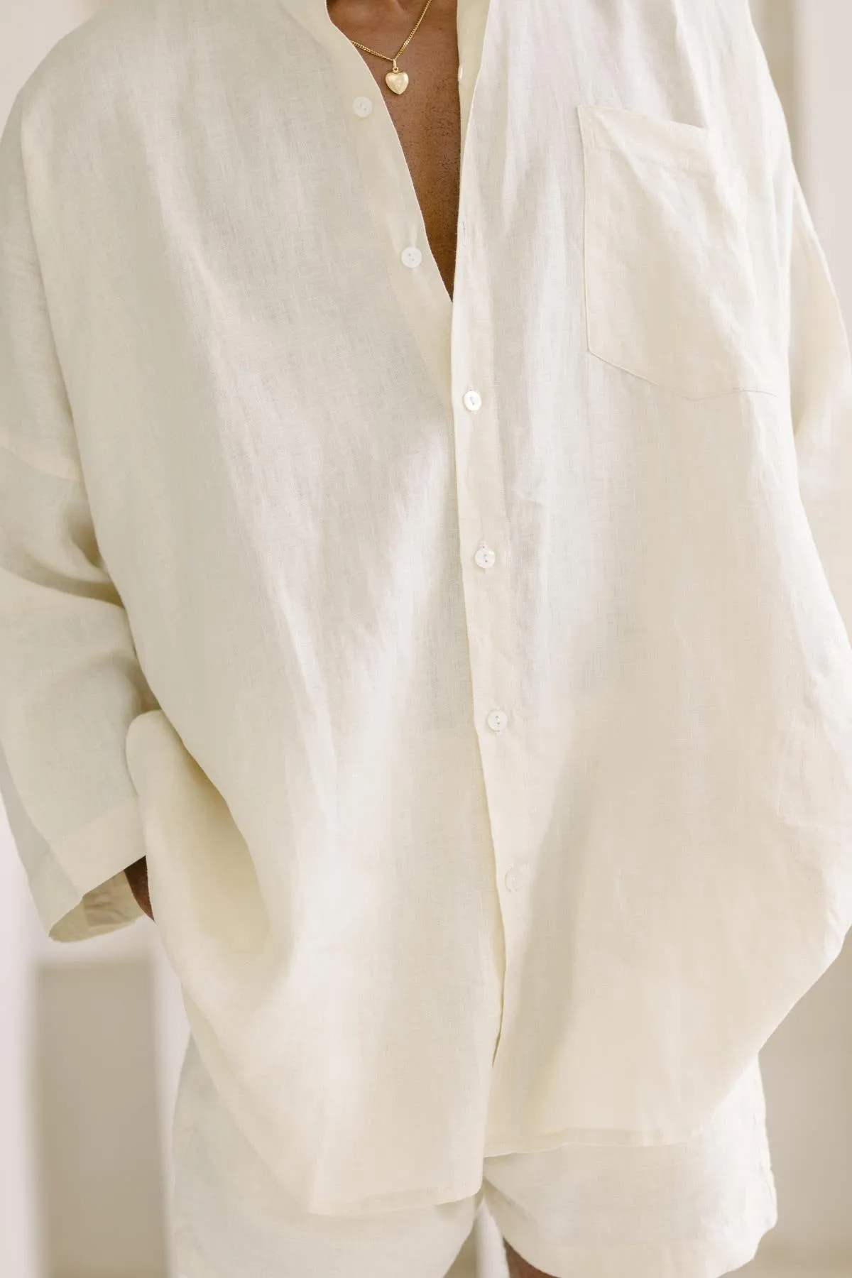 Camisa del Novio Mens Linen Top (Made to Order)