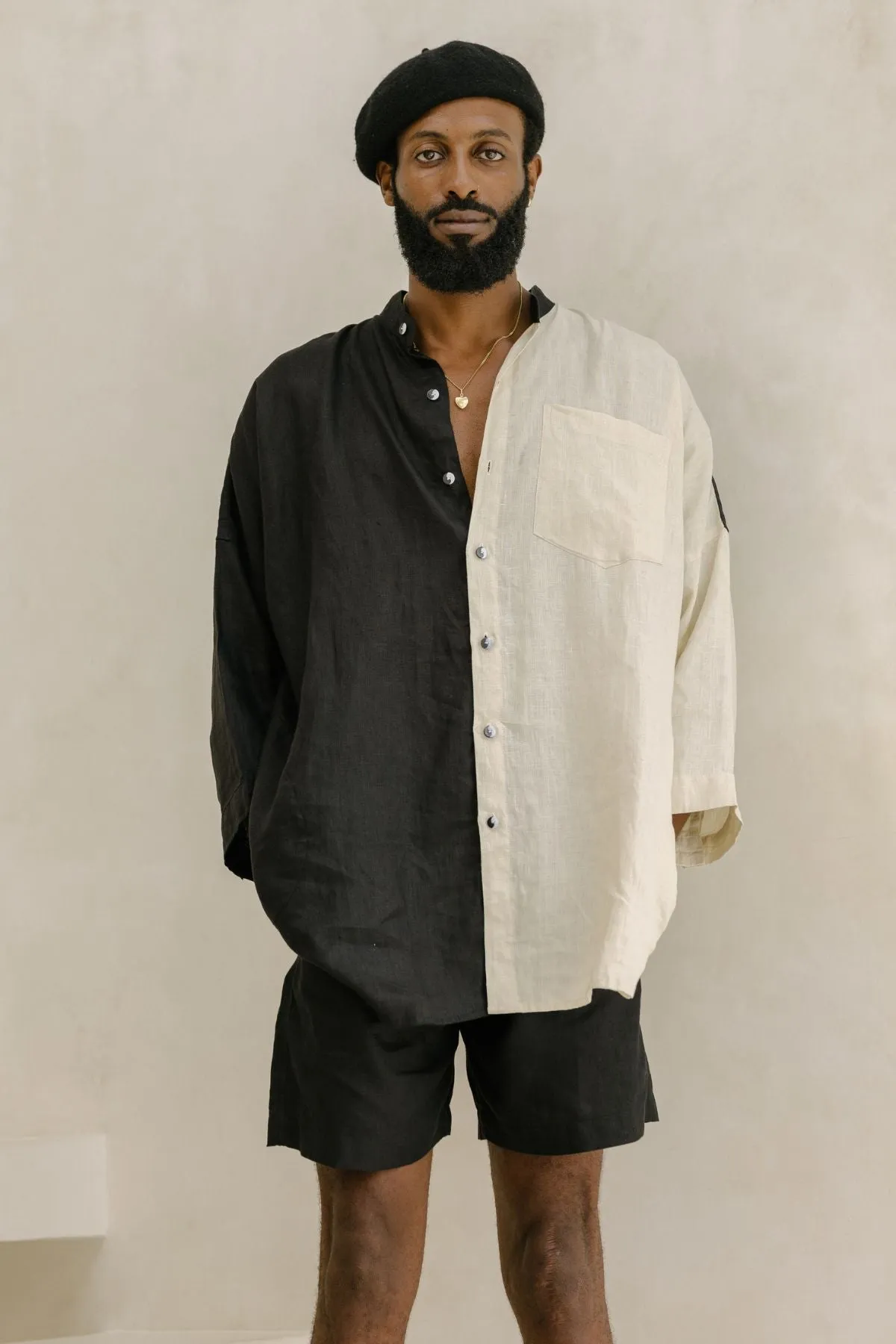 Camisa del Novio Mens Linen Top (Made to Order)