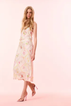 Castle Silk-Blend Fruit Print Midi Skirt