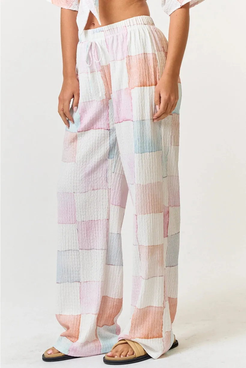 Checkered Wide Leg Pants