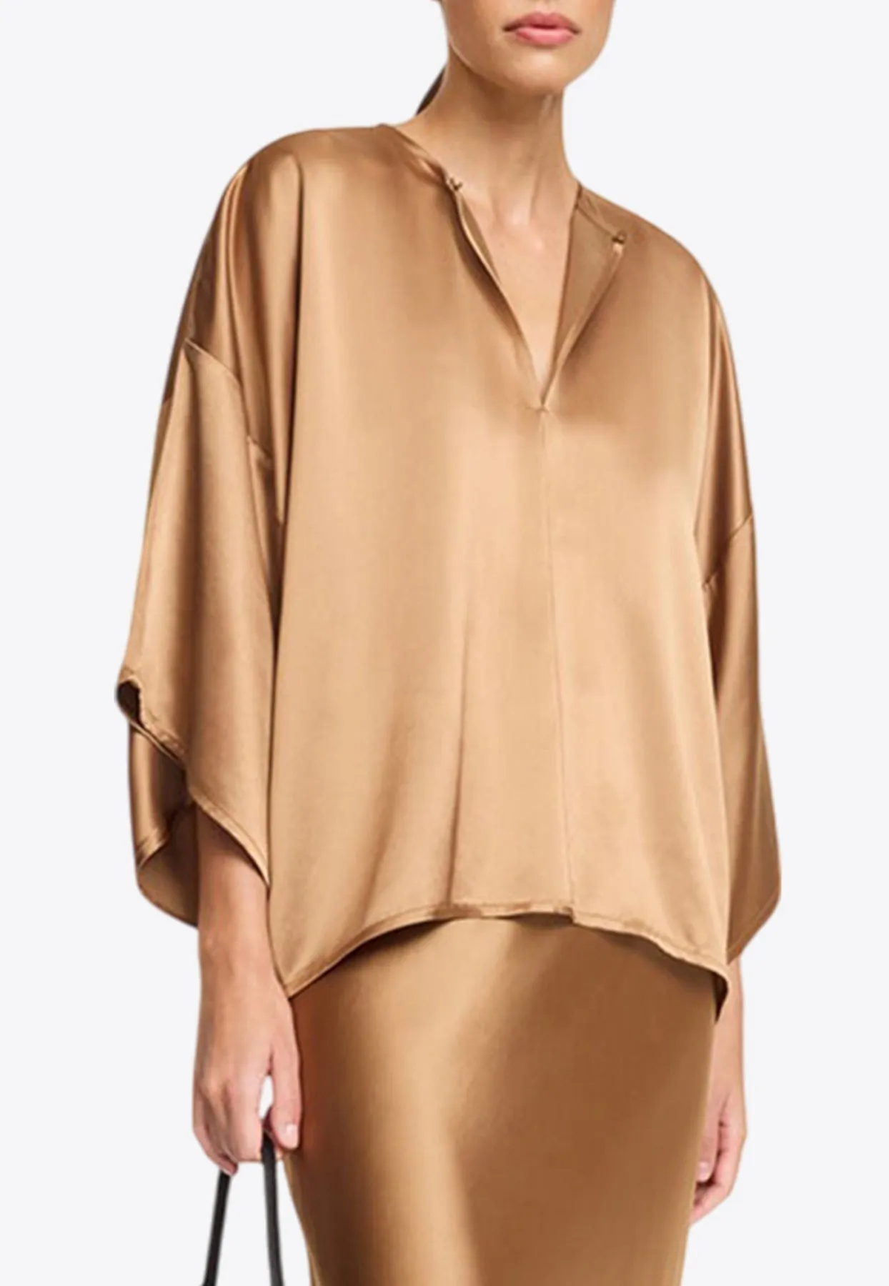 Cicie Oversized Satin Blouse