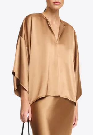 Cicie Oversized Satin Blouse