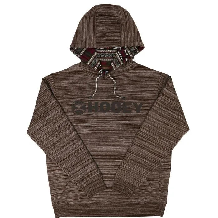 CLHH1177-M-Brown Hooey "Lock Up" Brown Space Dye Aztec Pattern Hood