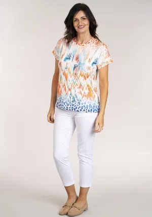 Cotton Chino Ankle Grazer - White