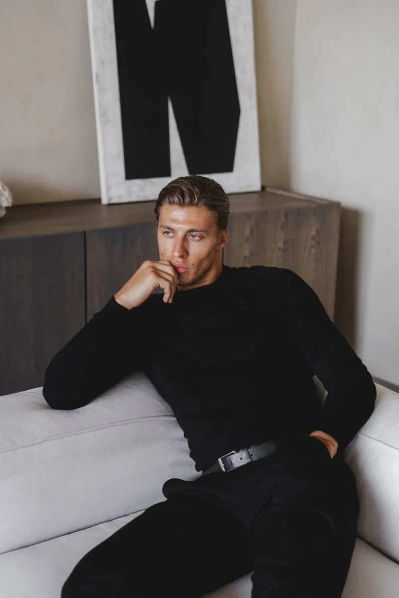 Cotton Crew Neck in Black