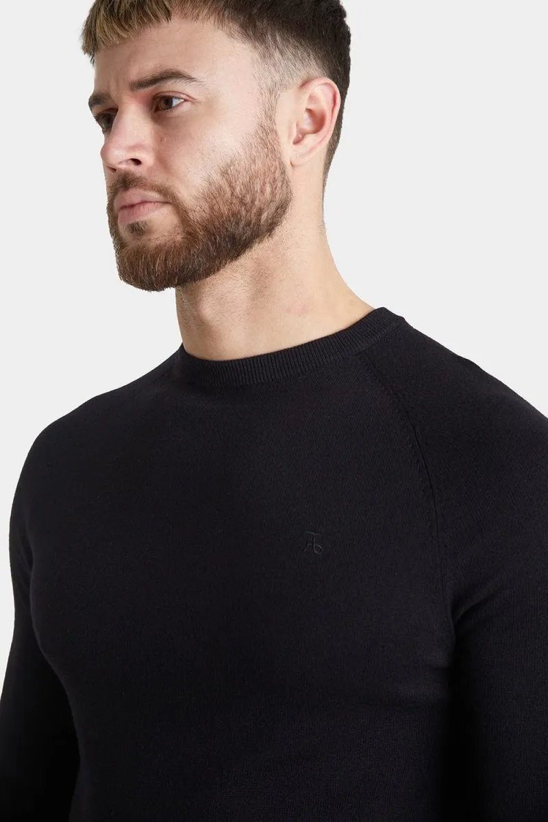 Cotton Crew Neck in Black
