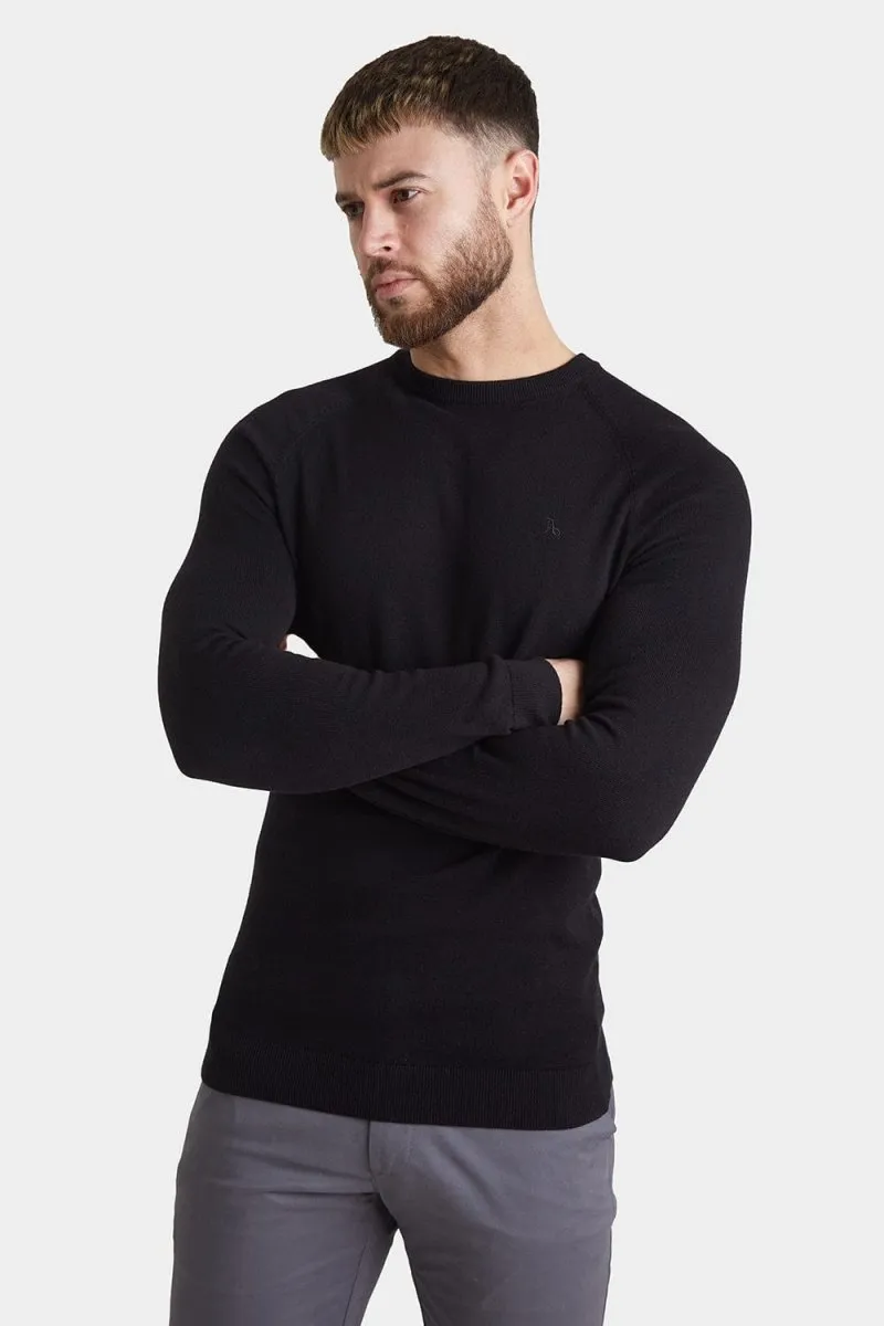 Cotton Crew Neck in Black