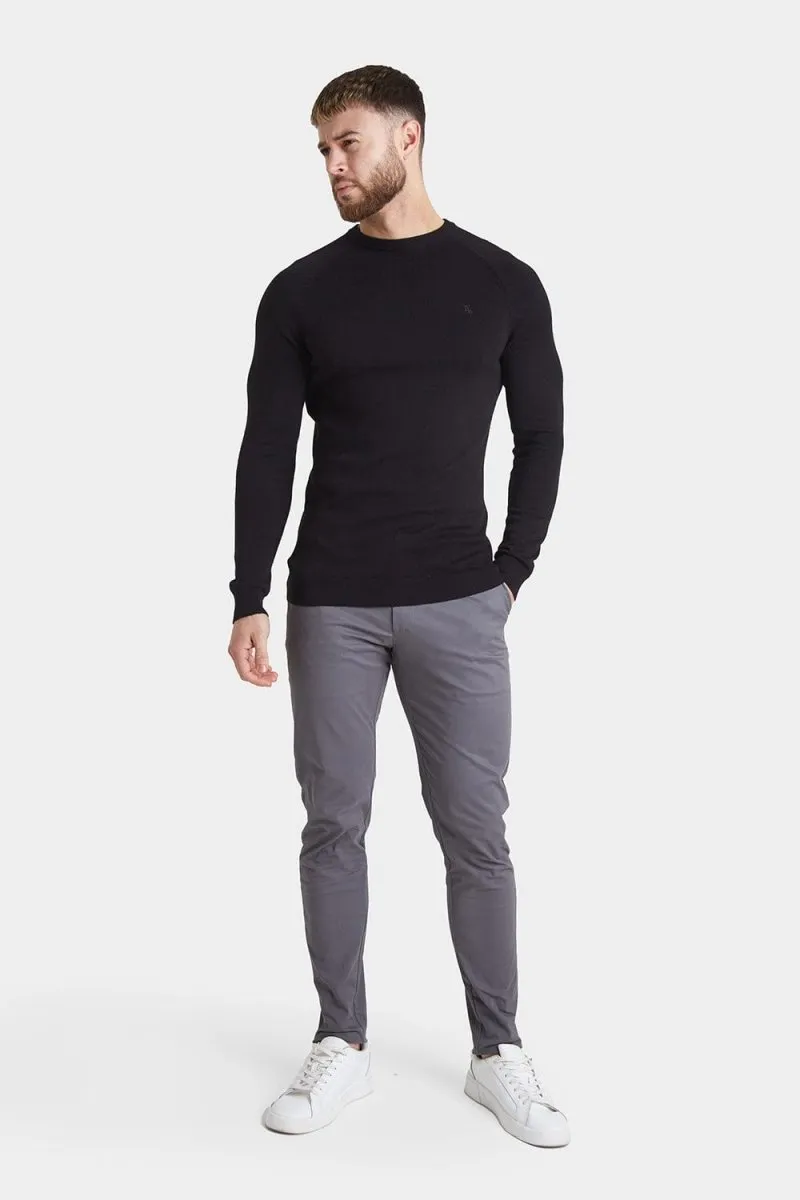 Cotton Crew Neck in Black