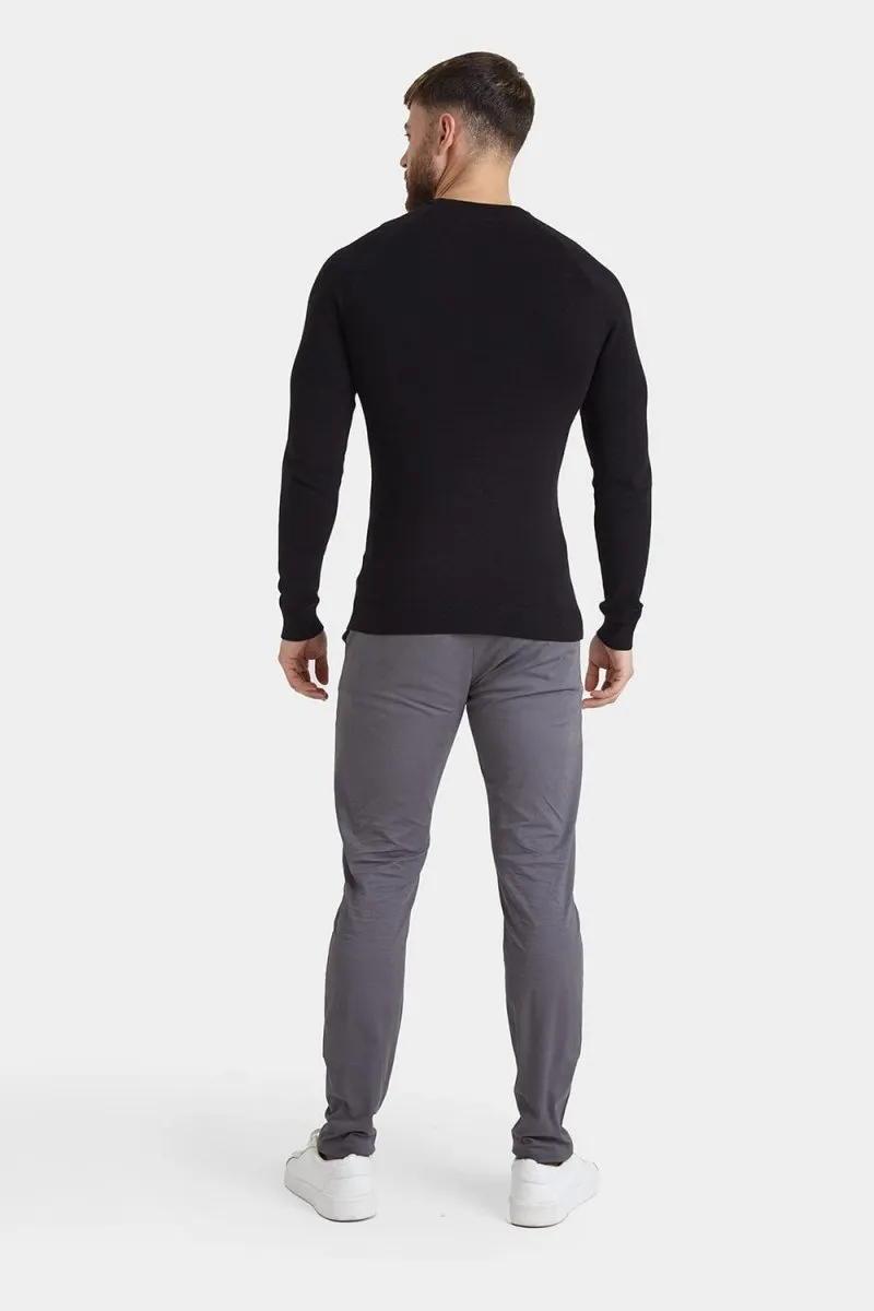 Cotton Crew Neck in Black