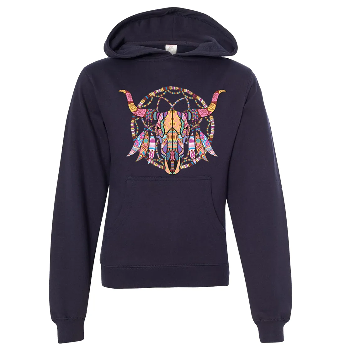 Cow Skull Mosaic Premium Youth Sweatshirt Hoodie