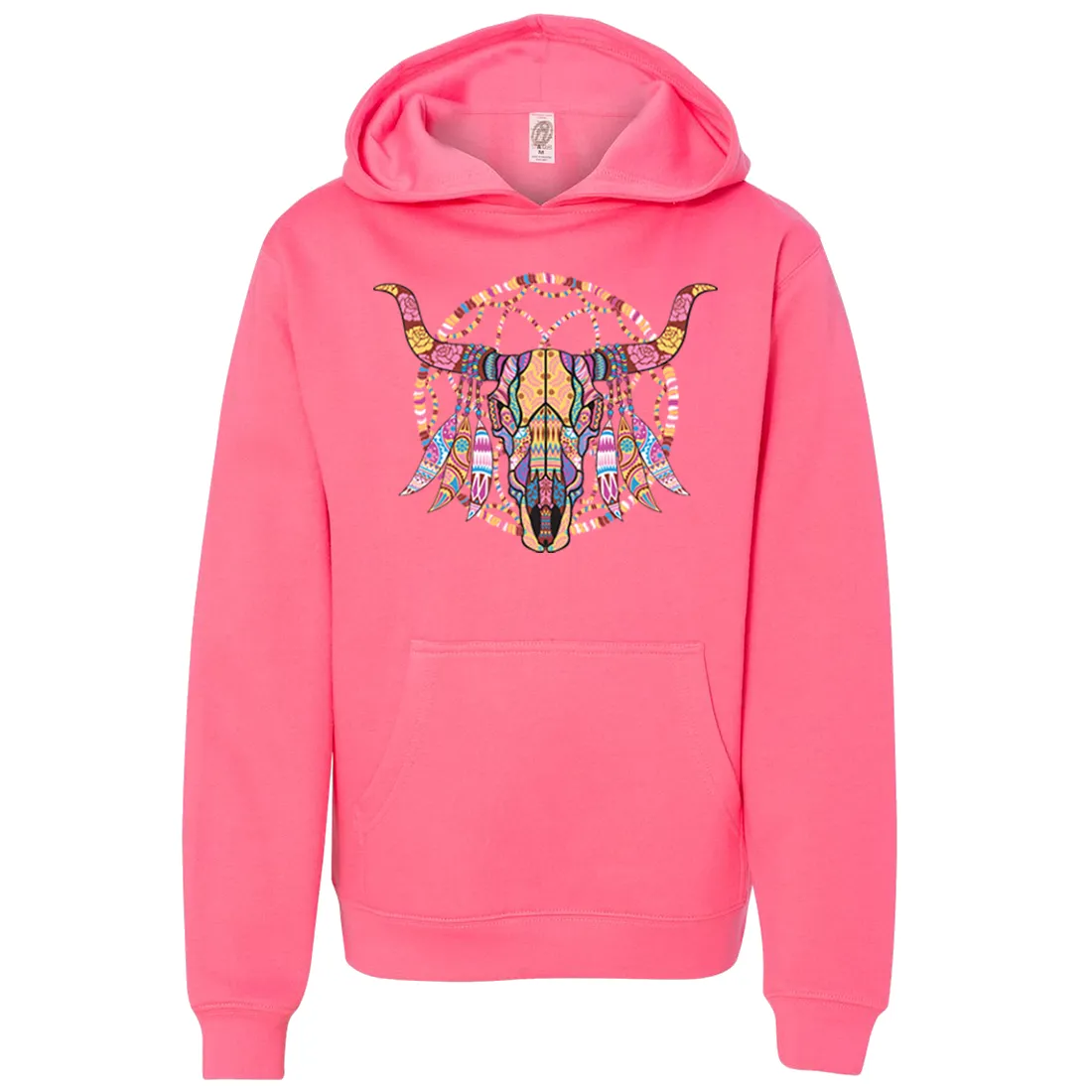 Cow Skull Mosaic Premium Youth Sweatshirt Hoodie