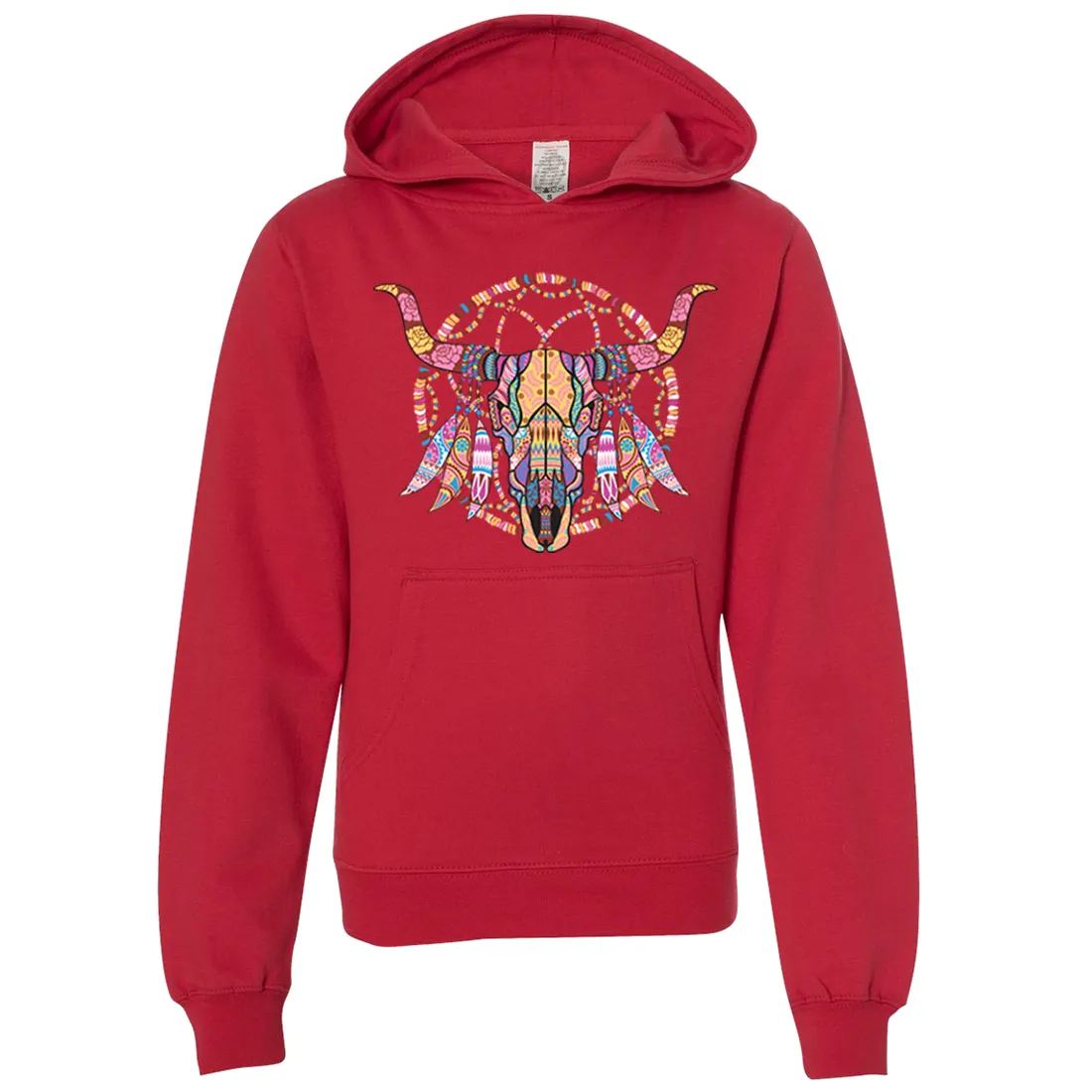 Cow Skull Mosaic Premium Youth Sweatshirt Hoodie