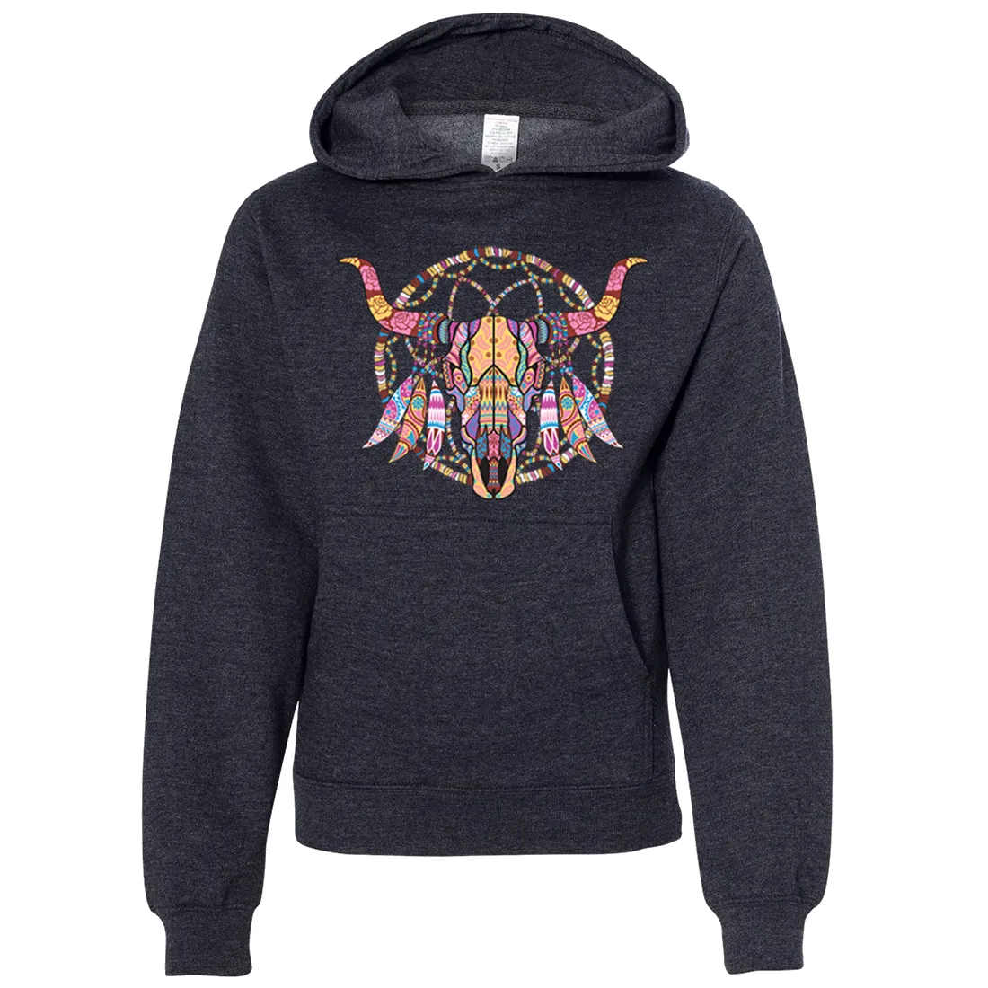 Cow Skull Mosaic Premium Youth Sweatshirt Hoodie