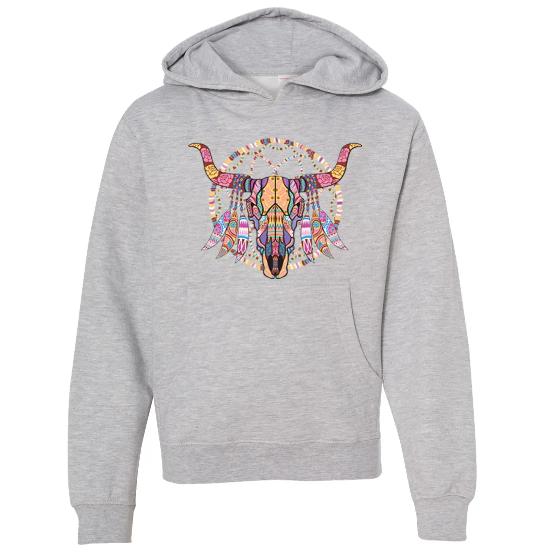 Cow Skull Mosaic Premium Youth Sweatshirt Hoodie