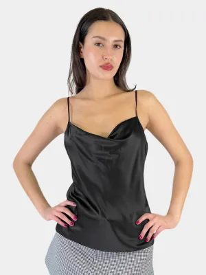 Cowl Neck Silk Tank Top - Size 4