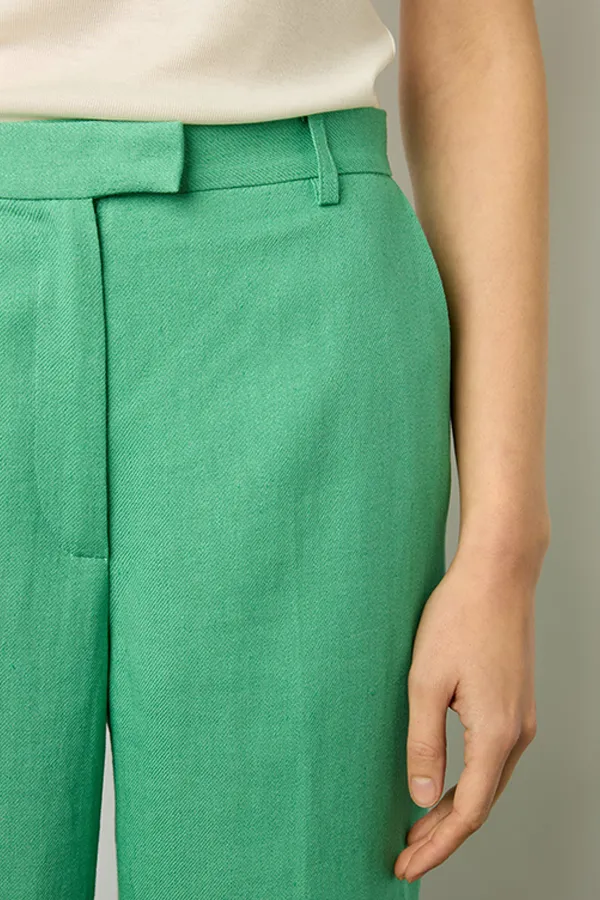CYRIELLE LINEN MIX STRAIGHT TROUSERS
