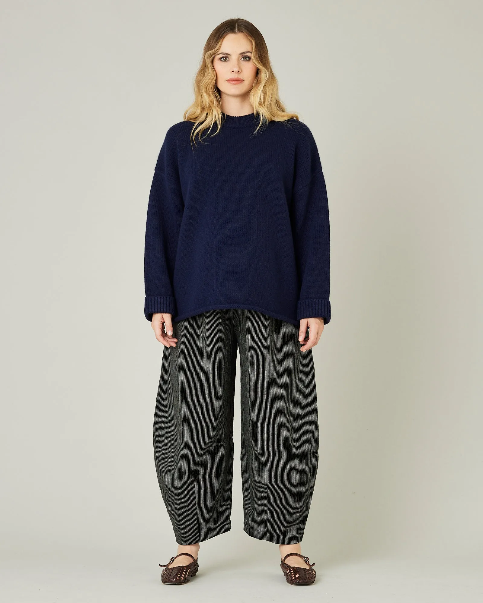 Daisy Black & Ecru Pencil Stripe Linen Trousers