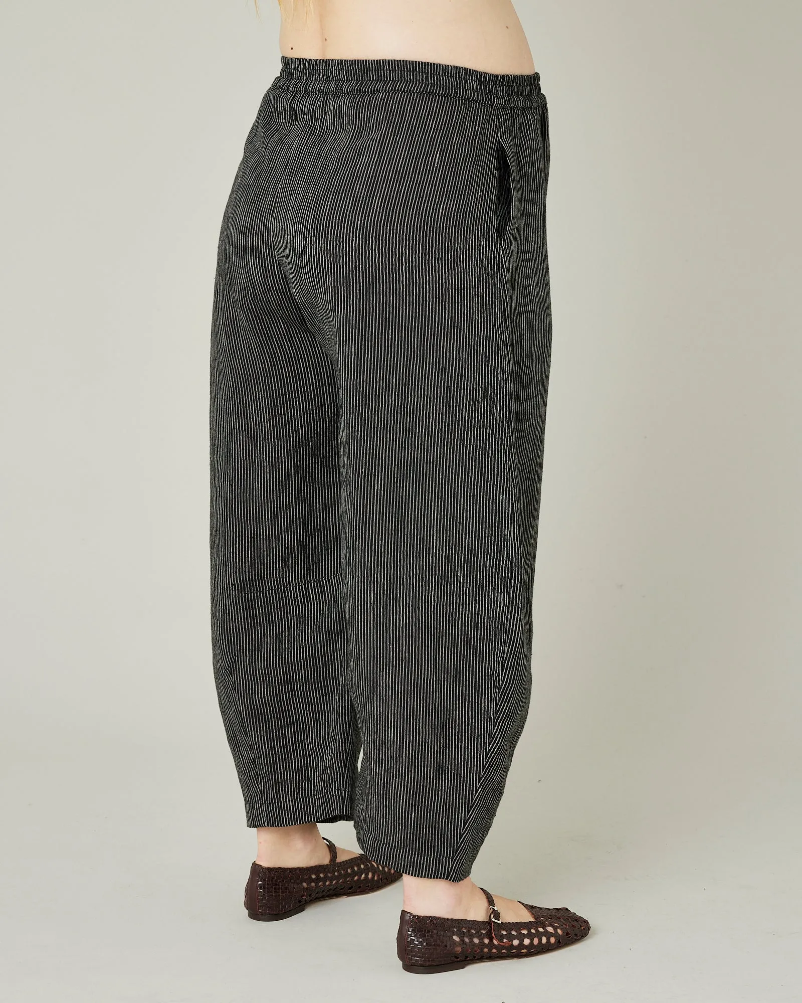 Daisy Black & Ecru Pencil Stripe Linen Trousers
