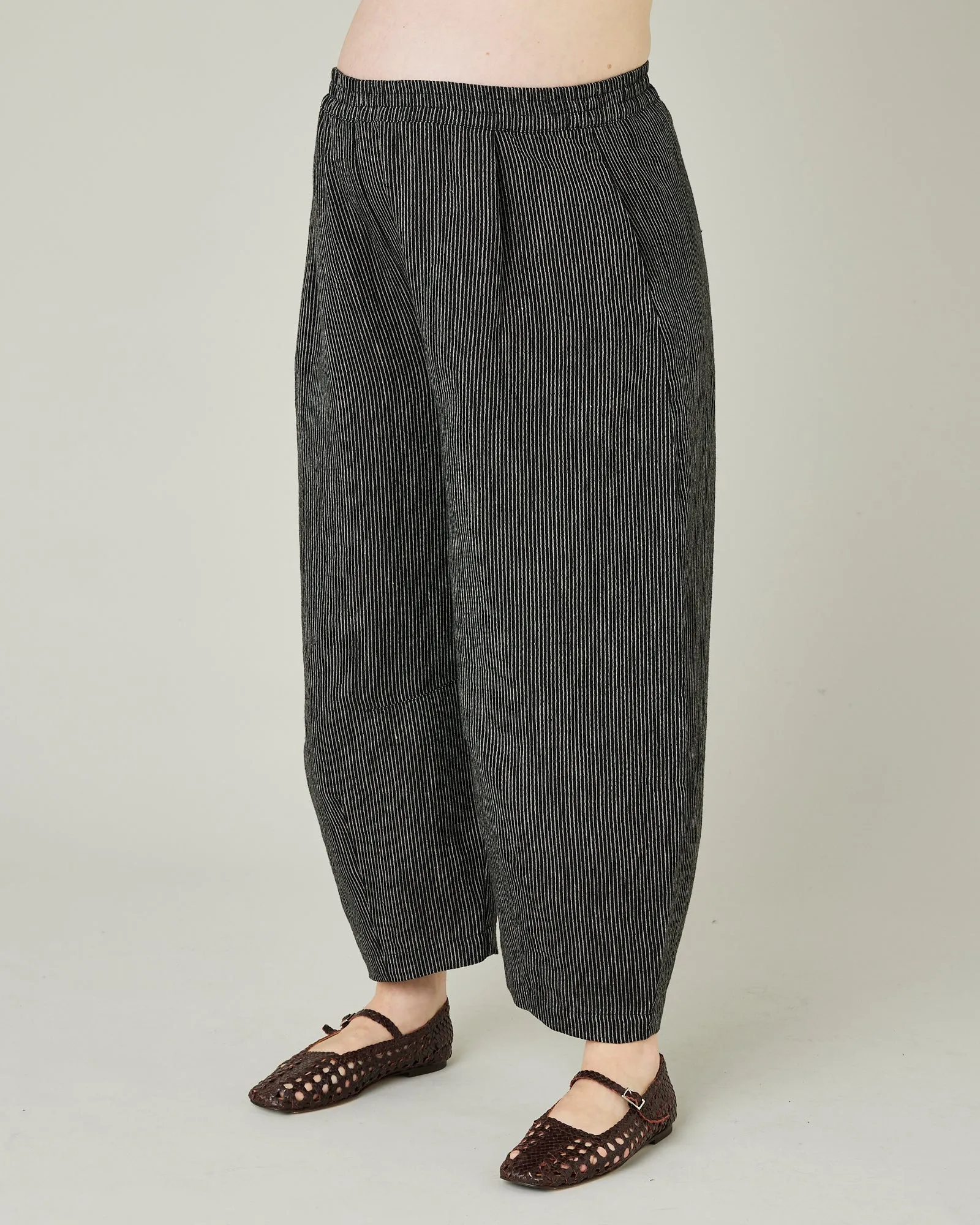Daisy Black & Ecru Pencil Stripe Linen Trousers