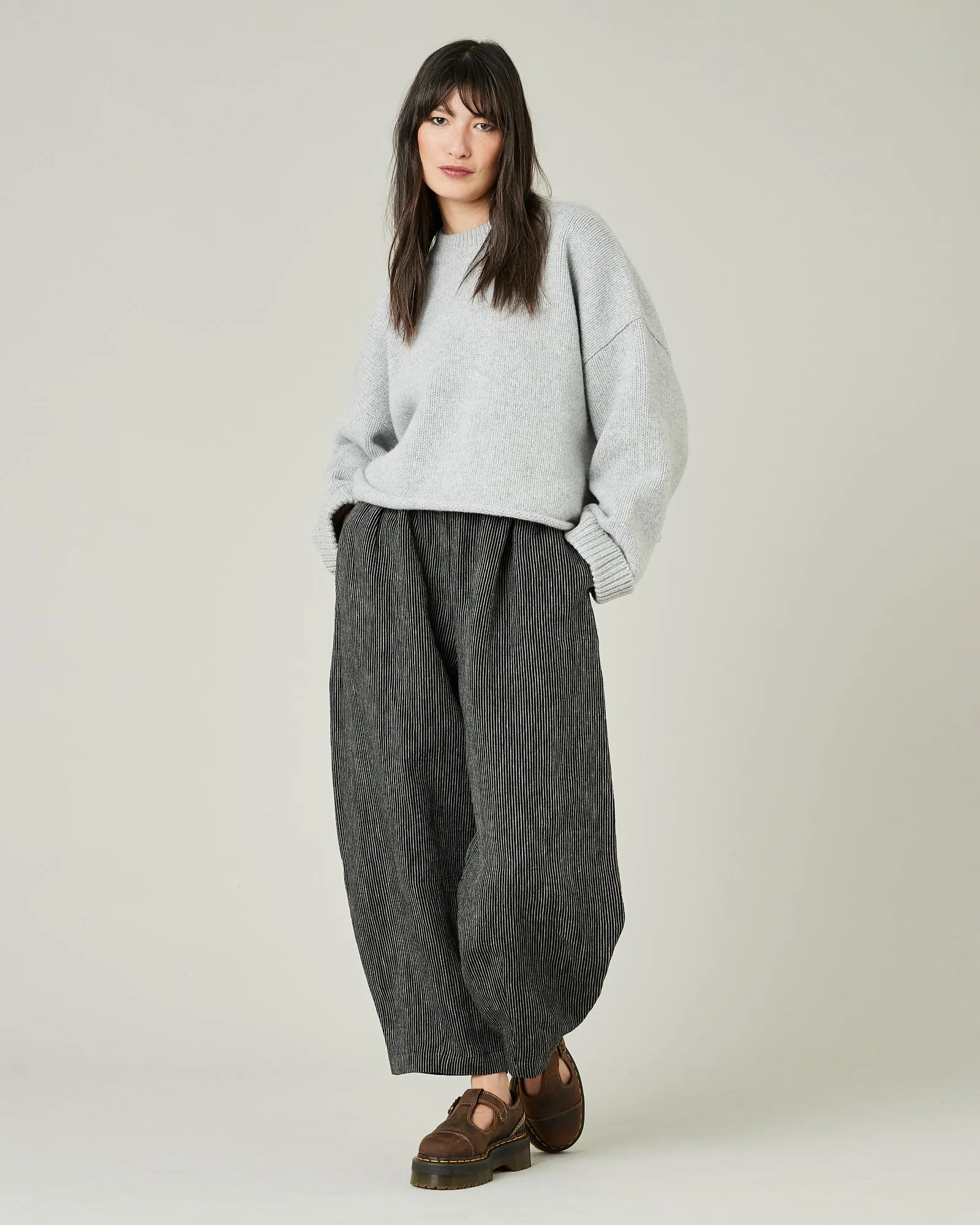 Daisy Black & Ecru Pencil Stripe Linen Trousers