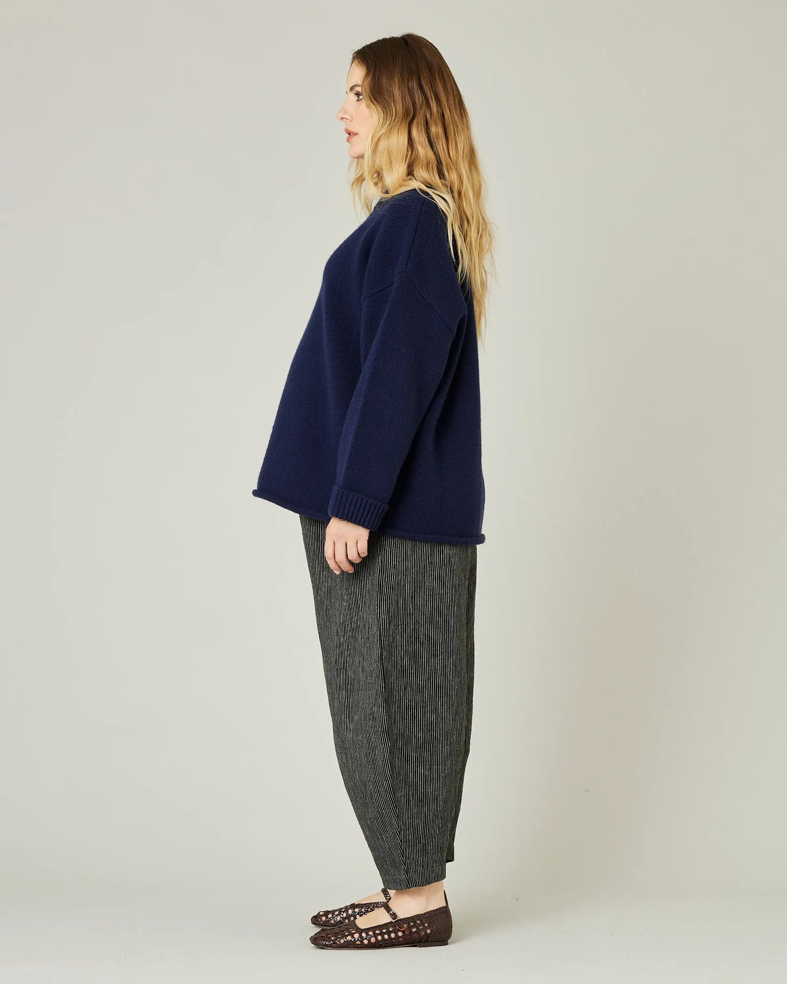 Daisy Black & Ecru Pencil Stripe Linen Trousers