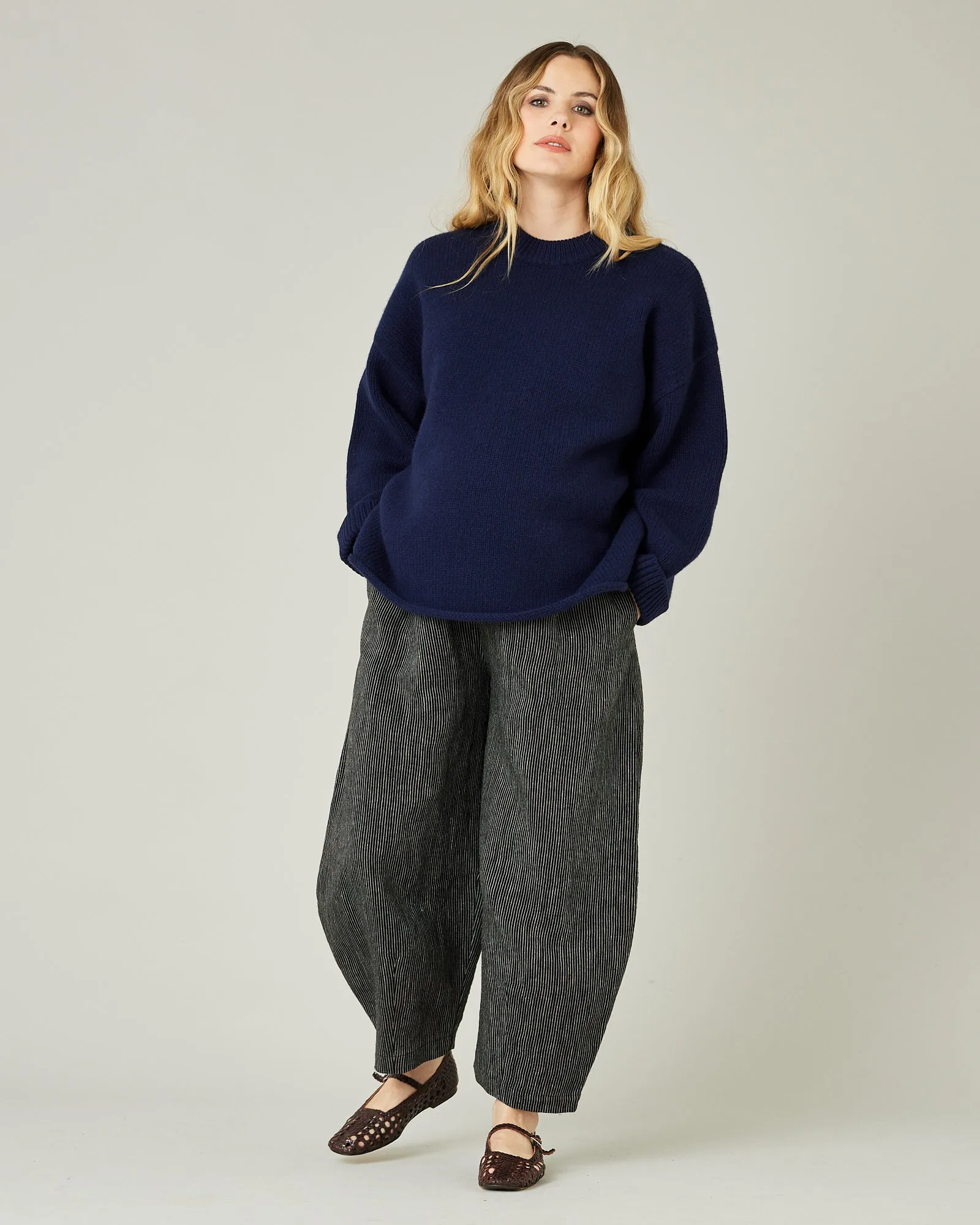 Daisy Black & Ecru Pencil Stripe Linen Trousers