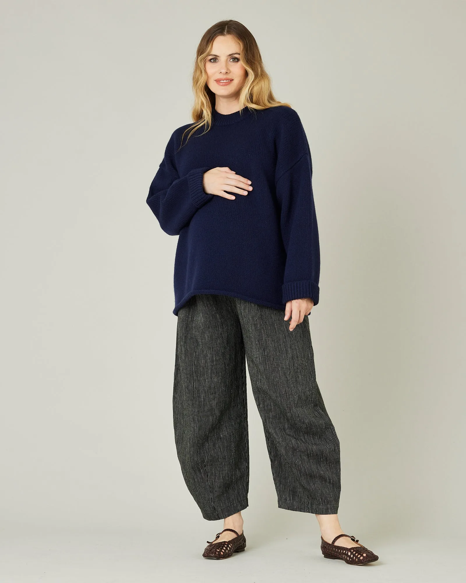 Daisy Black & Ecru Pencil Stripe Linen Trousers