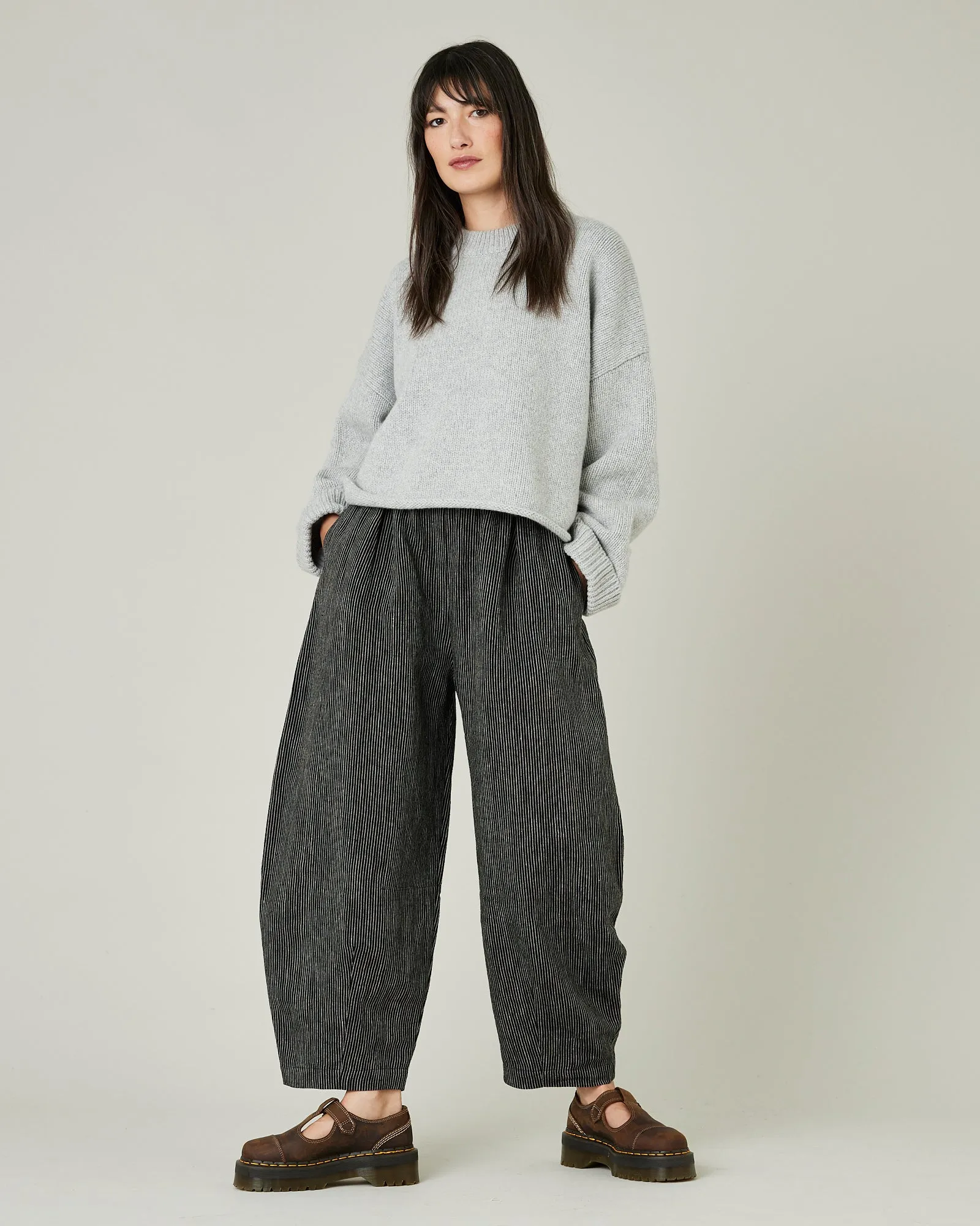 Daisy Black & Ecru Pencil Stripe Linen Trousers