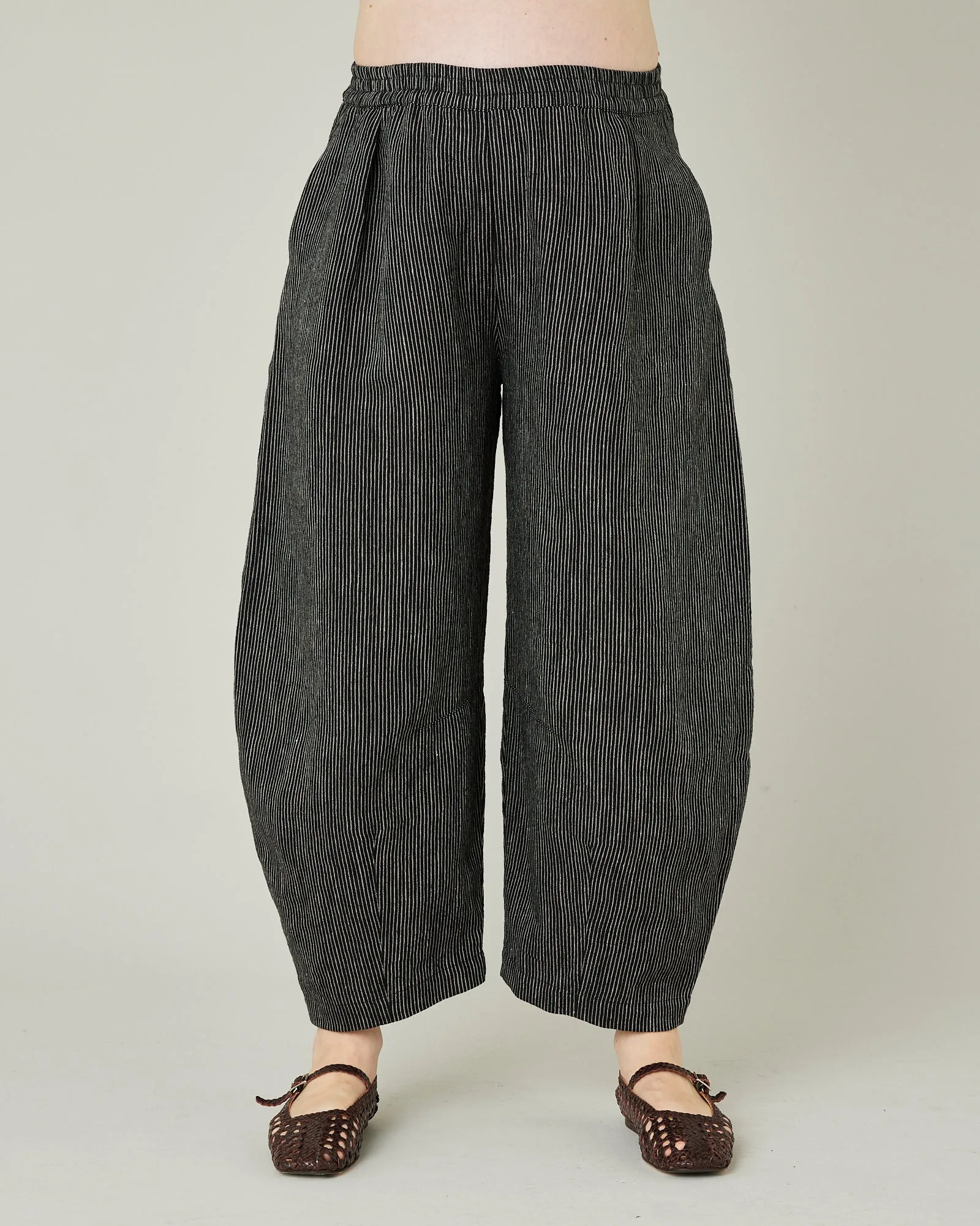 Daisy Black & Ecru Pencil Stripe Linen Trousers