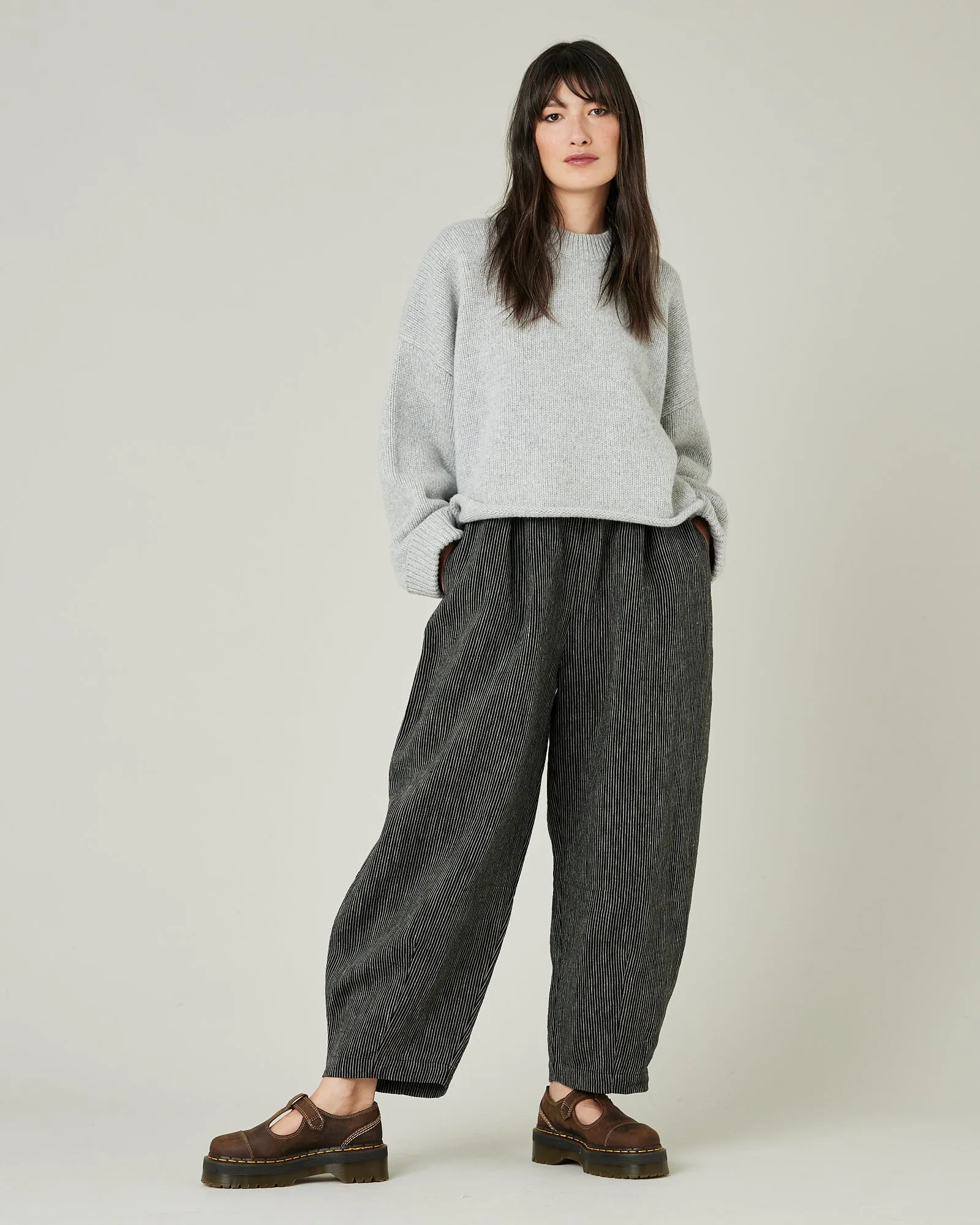 Daisy Black & Ecru Pencil Stripe Linen Trousers