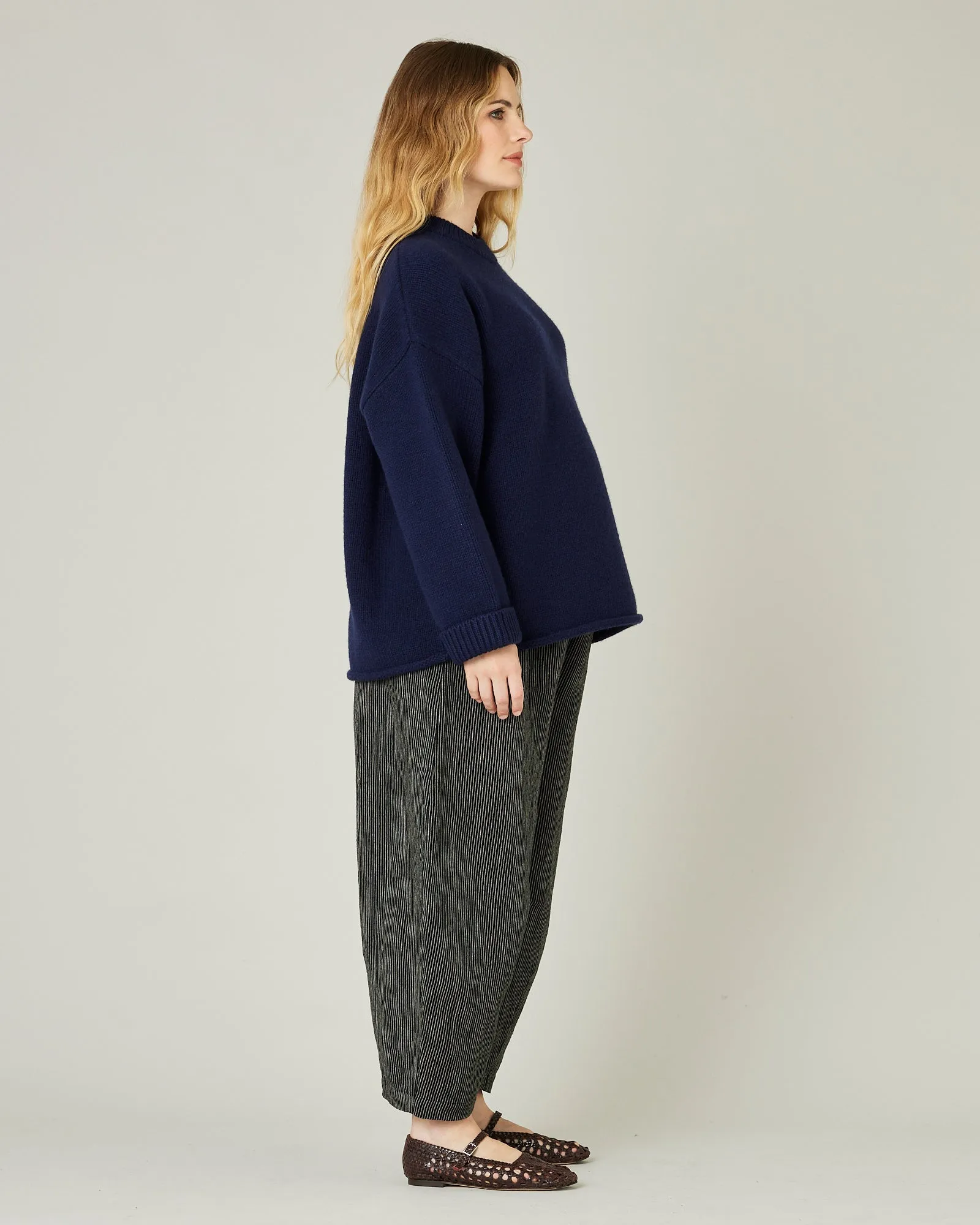 Daisy Black & Ecru Pencil Stripe Linen Trousers
