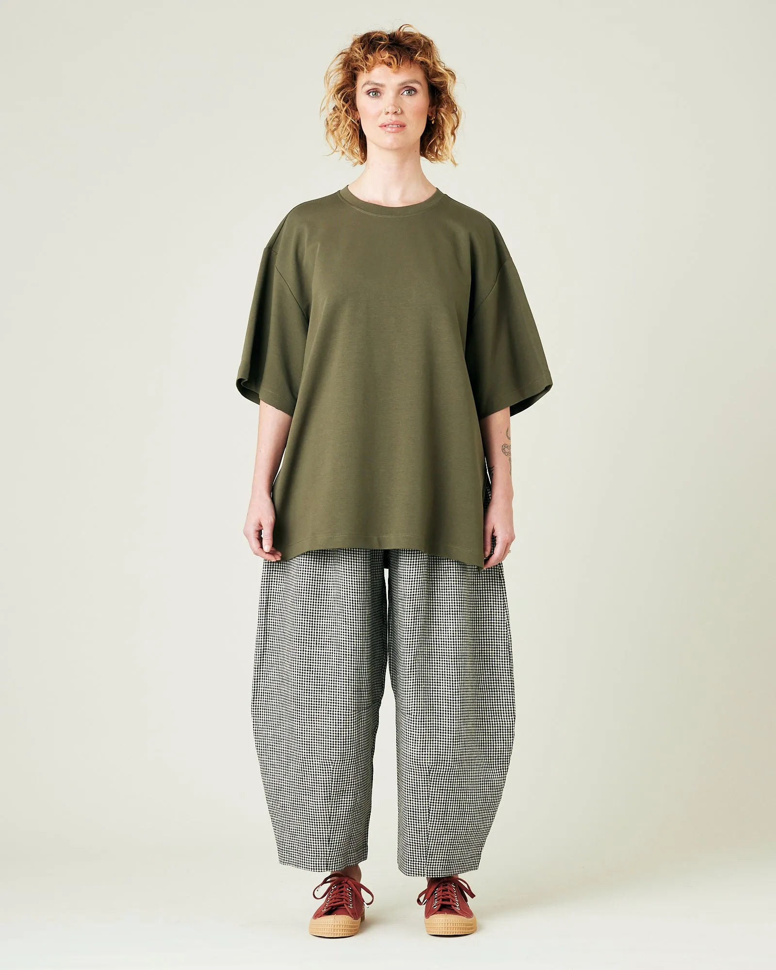Daisy Black & Stone Micro Gingham Linen Trousers