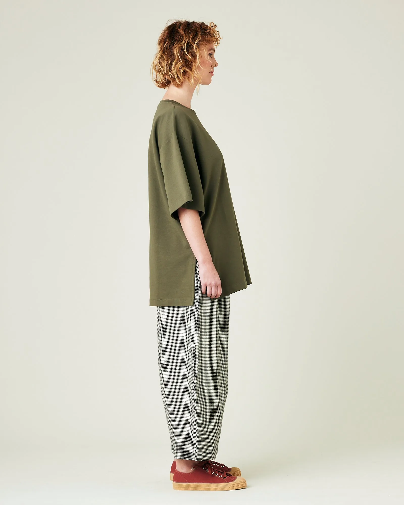 Daisy Black & Stone Micro Gingham Linen Trousers