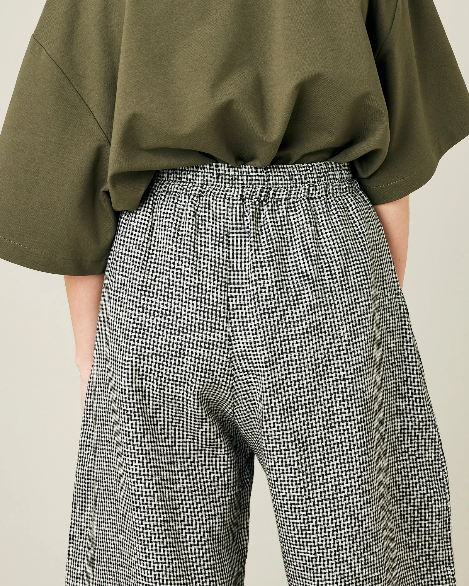 Daisy Black & Stone Micro Gingham Linen Trousers
