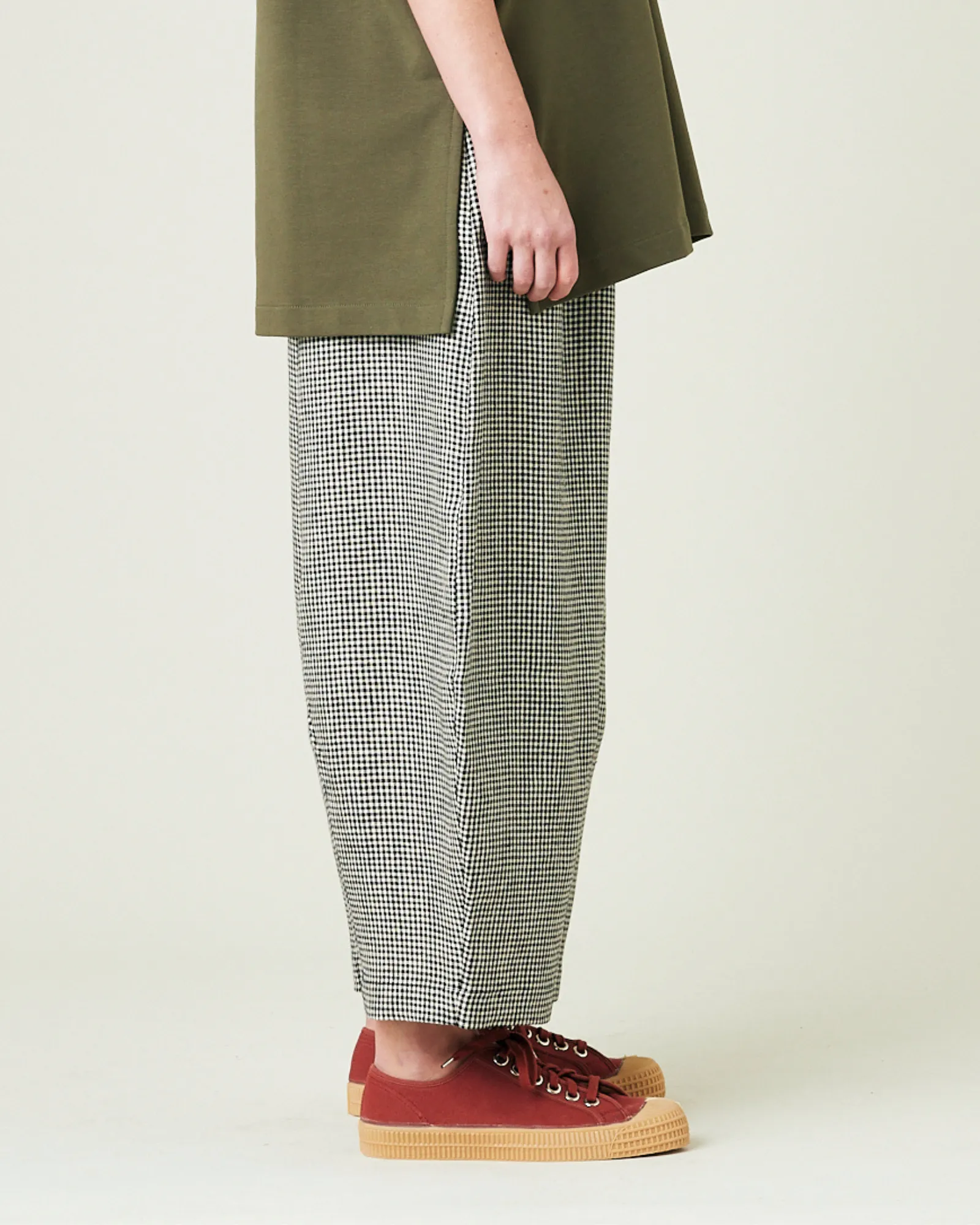 Daisy Black & Stone Micro Gingham Linen Trousers