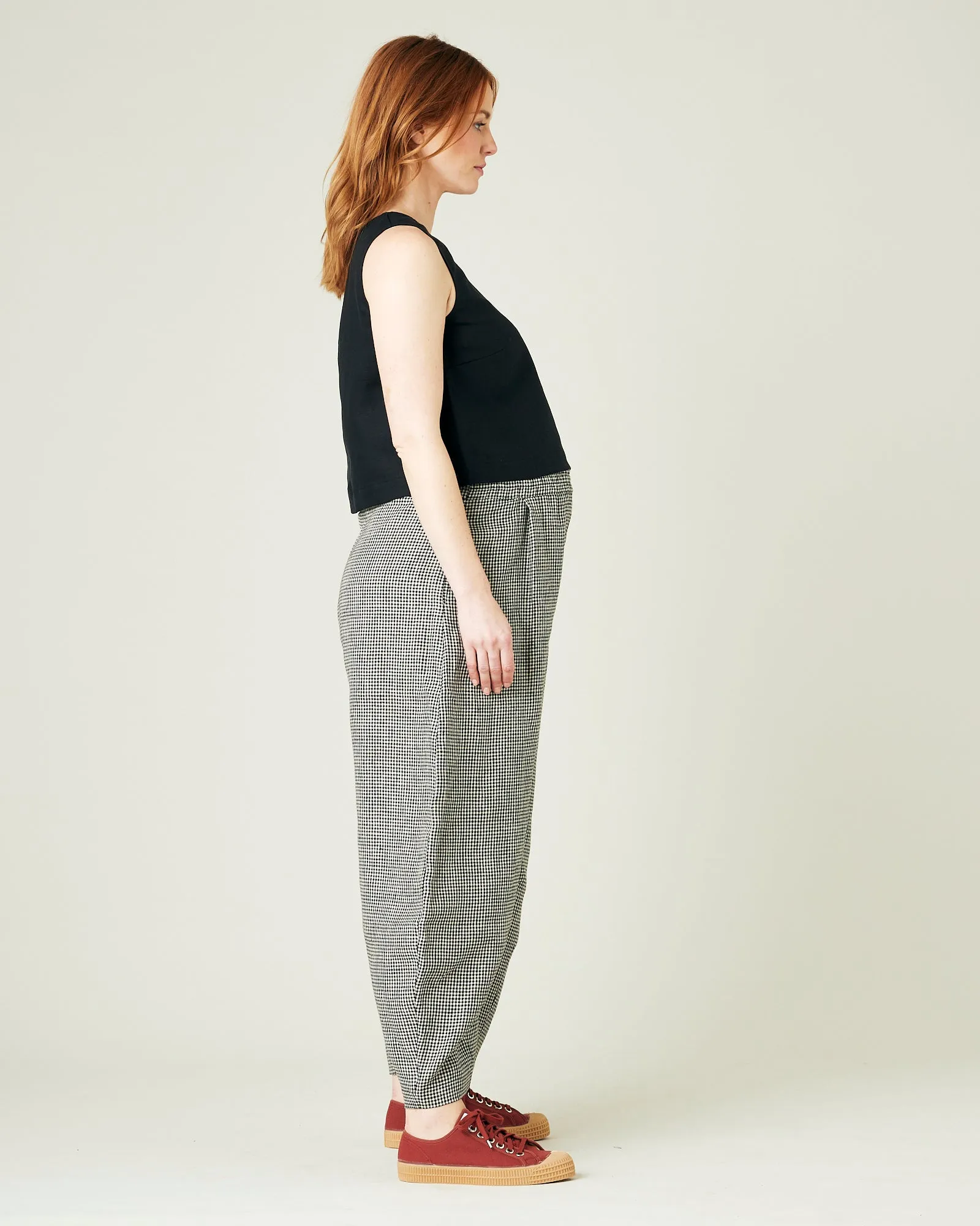Daisy Black & Stone Micro Gingham Linen Trousers