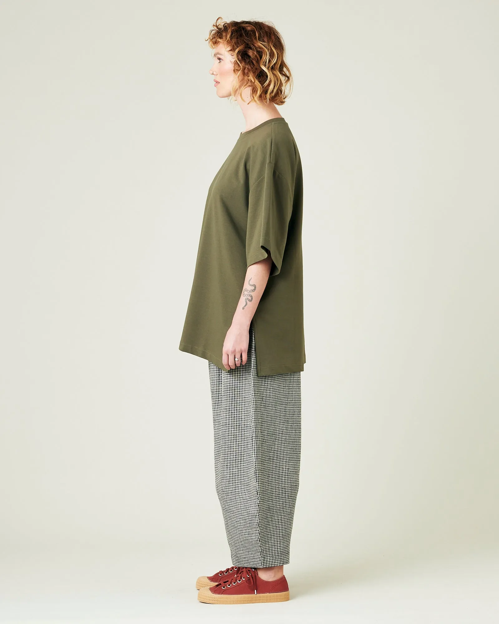 Daisy Black & Stone Micro Gingham Linen Trousers
