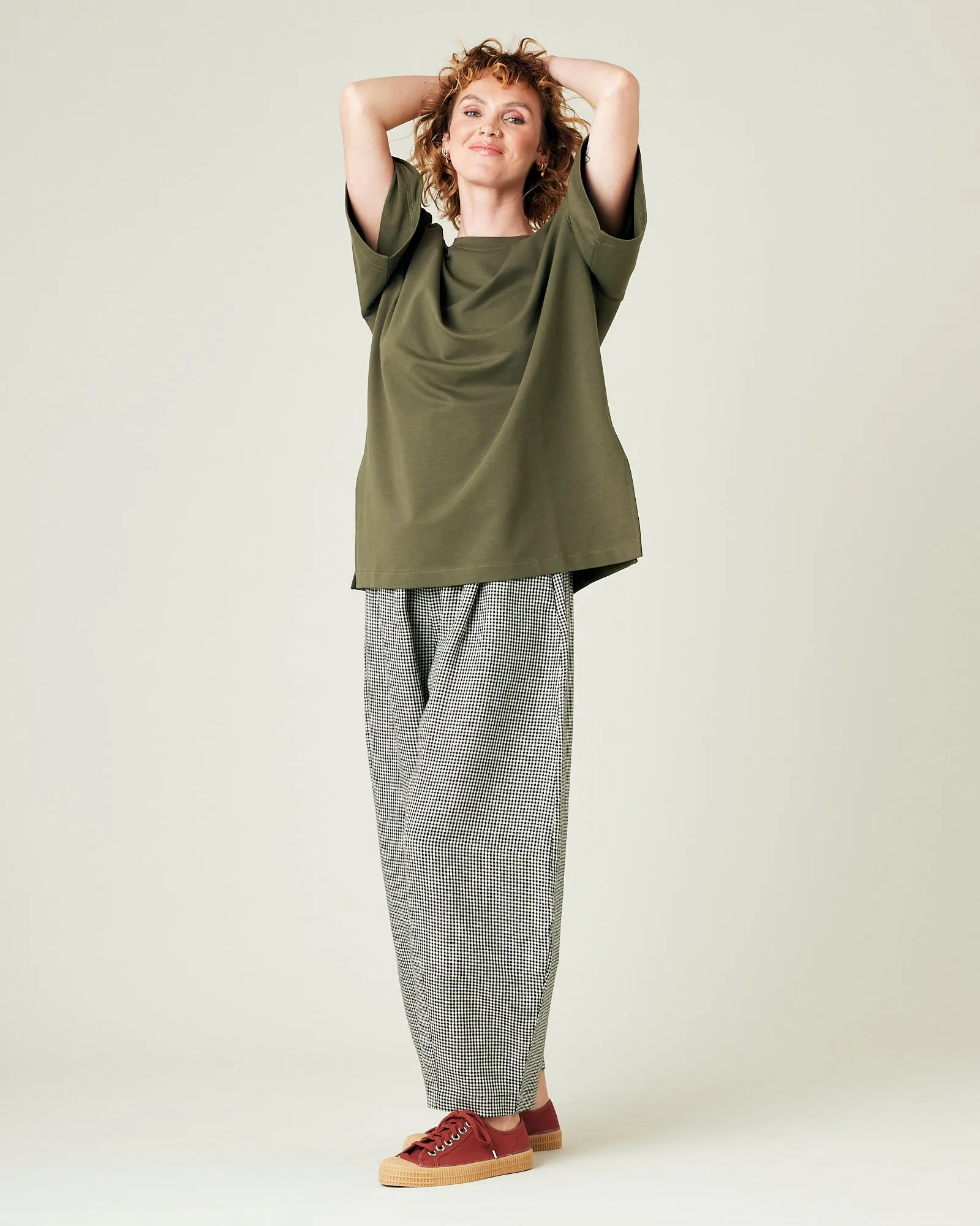 Daisy Black & Stone Micro Gingham Linen Trousers