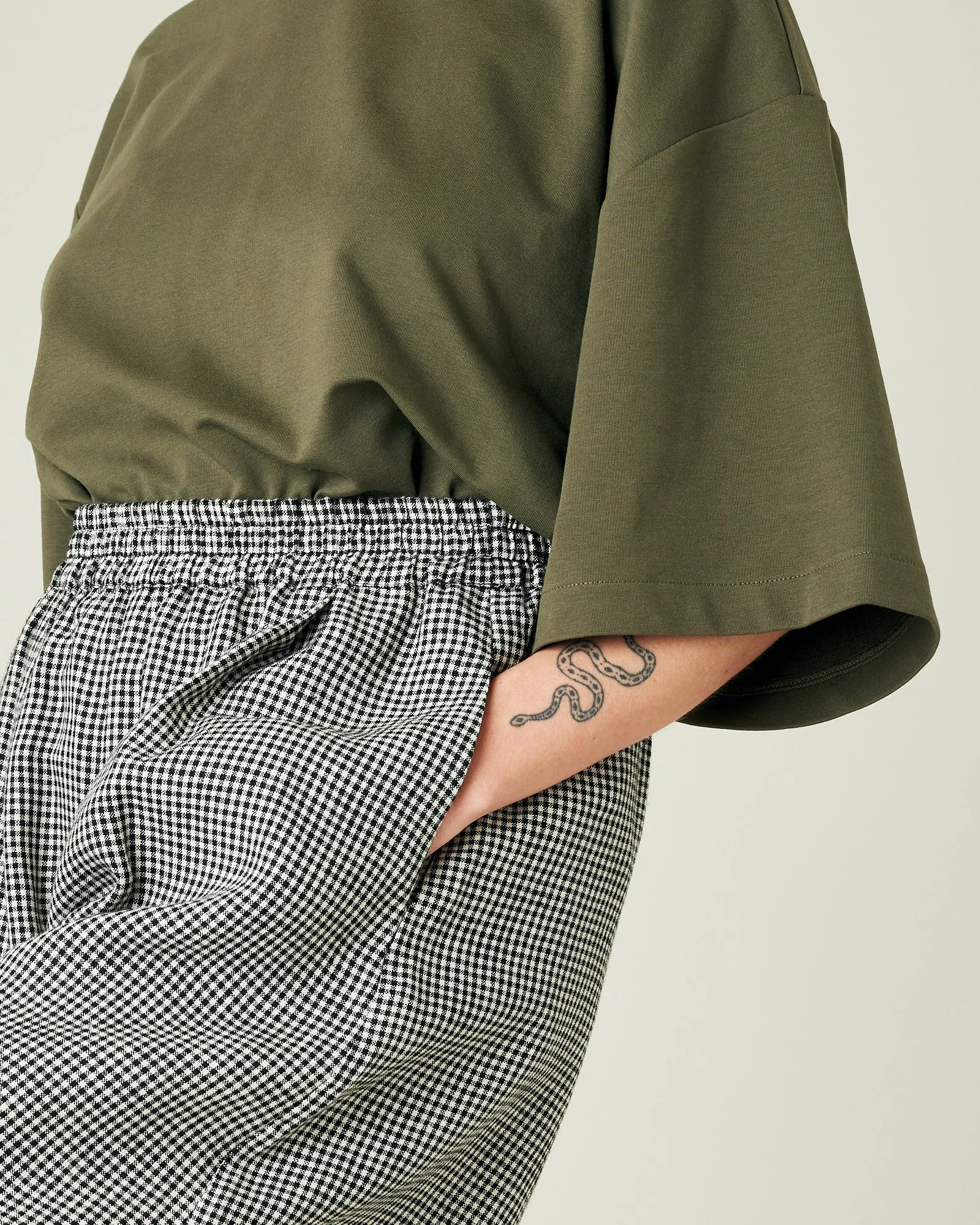 Daisy Black & Stone Micro Gingham Linen Trousers