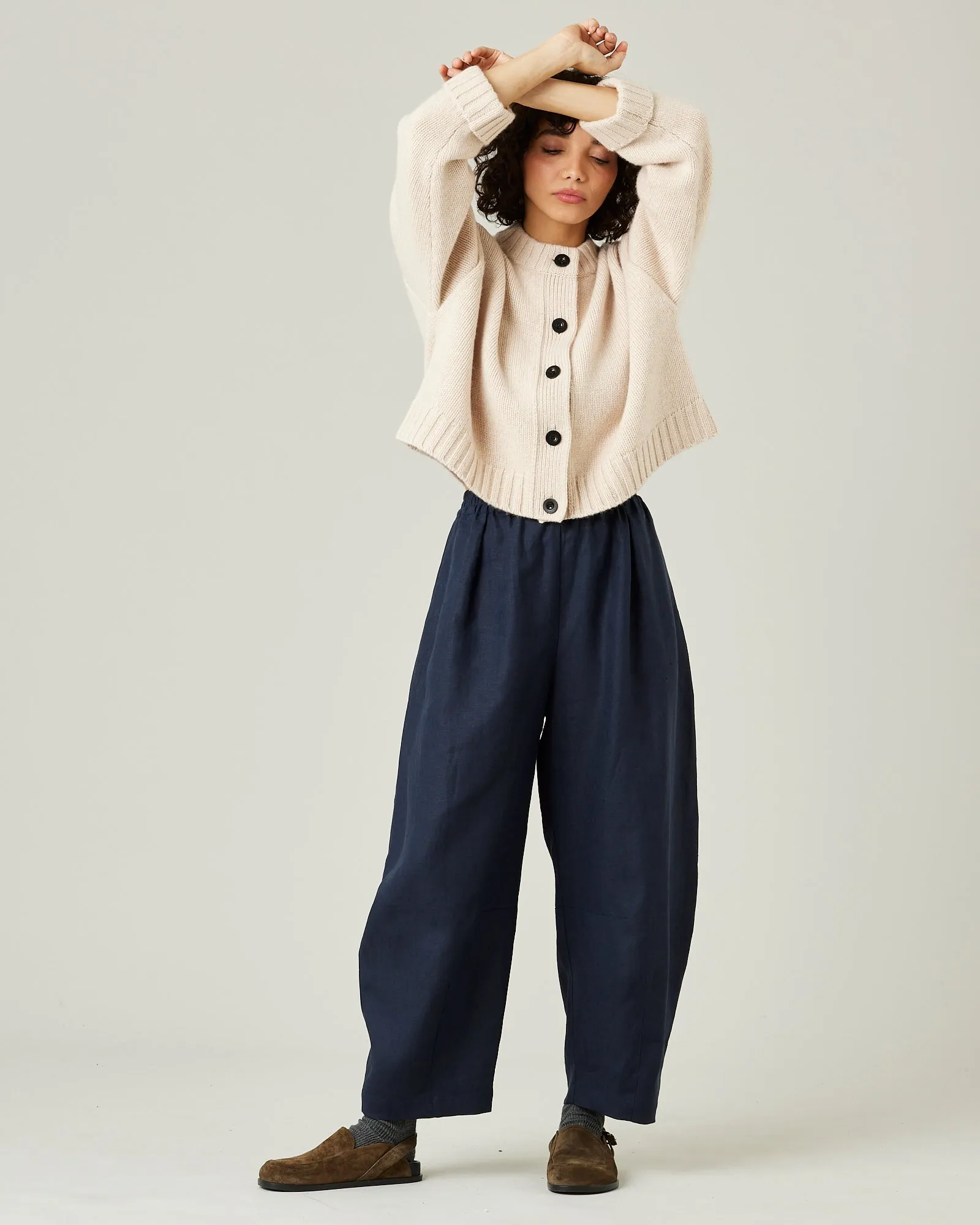 Daisy Navy Linen Trousers
