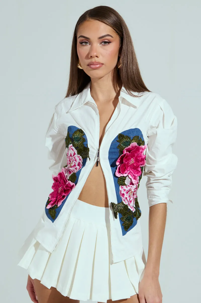 DAISY ZIPPER TOP