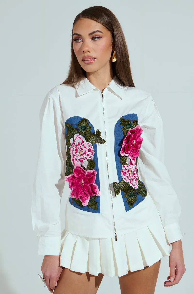 DAISY ZIPPER TOP