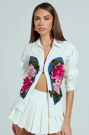 DAISY ZIPPER TOP