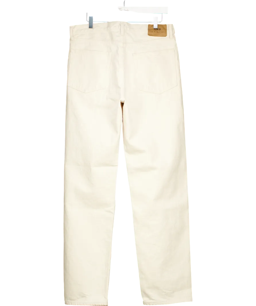 Edwin Cream Regular Tapered Jeans 100% Cotton W32