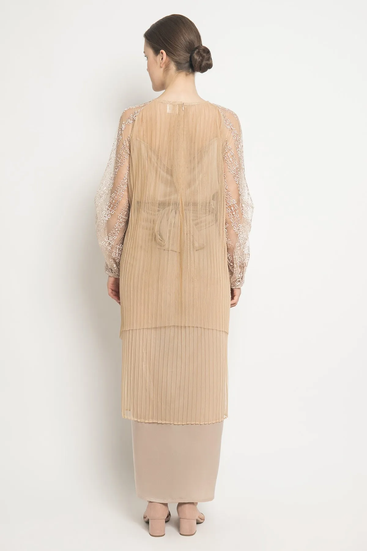 Elly Pleated Back top in Champagne