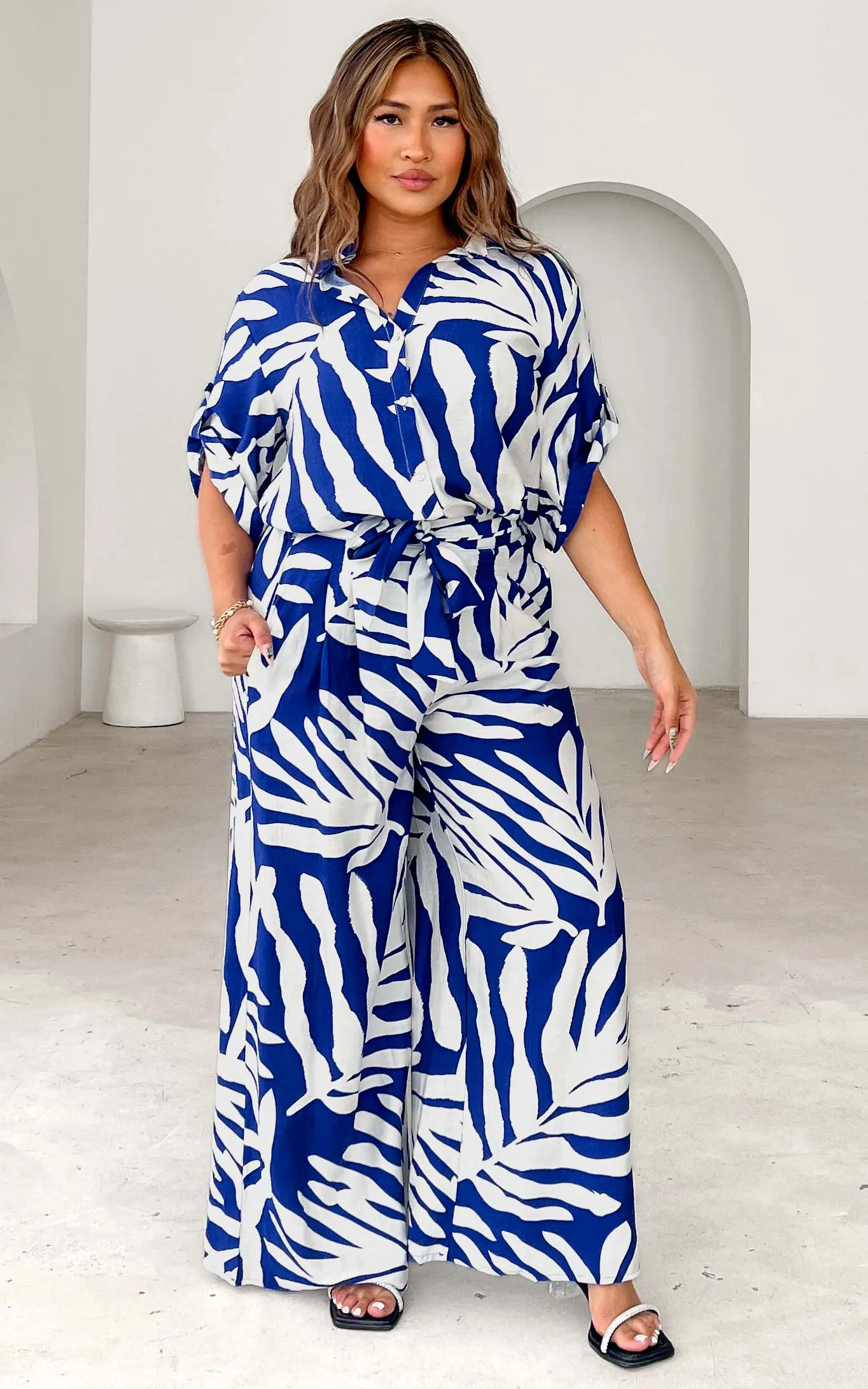 Enzo Shirt Blouse - Blue Print