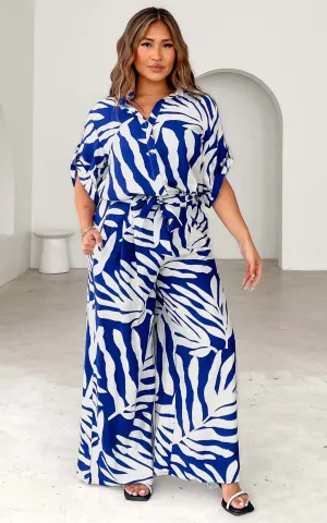Enzo Shirt Blouse - Blue Print
