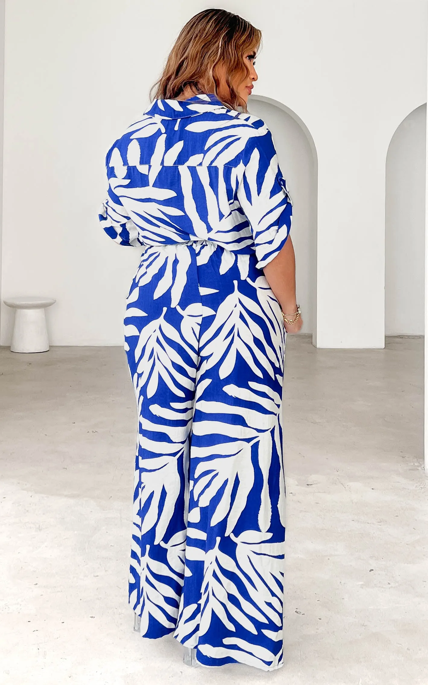 Enzo Shirt Blouse - Blue Print