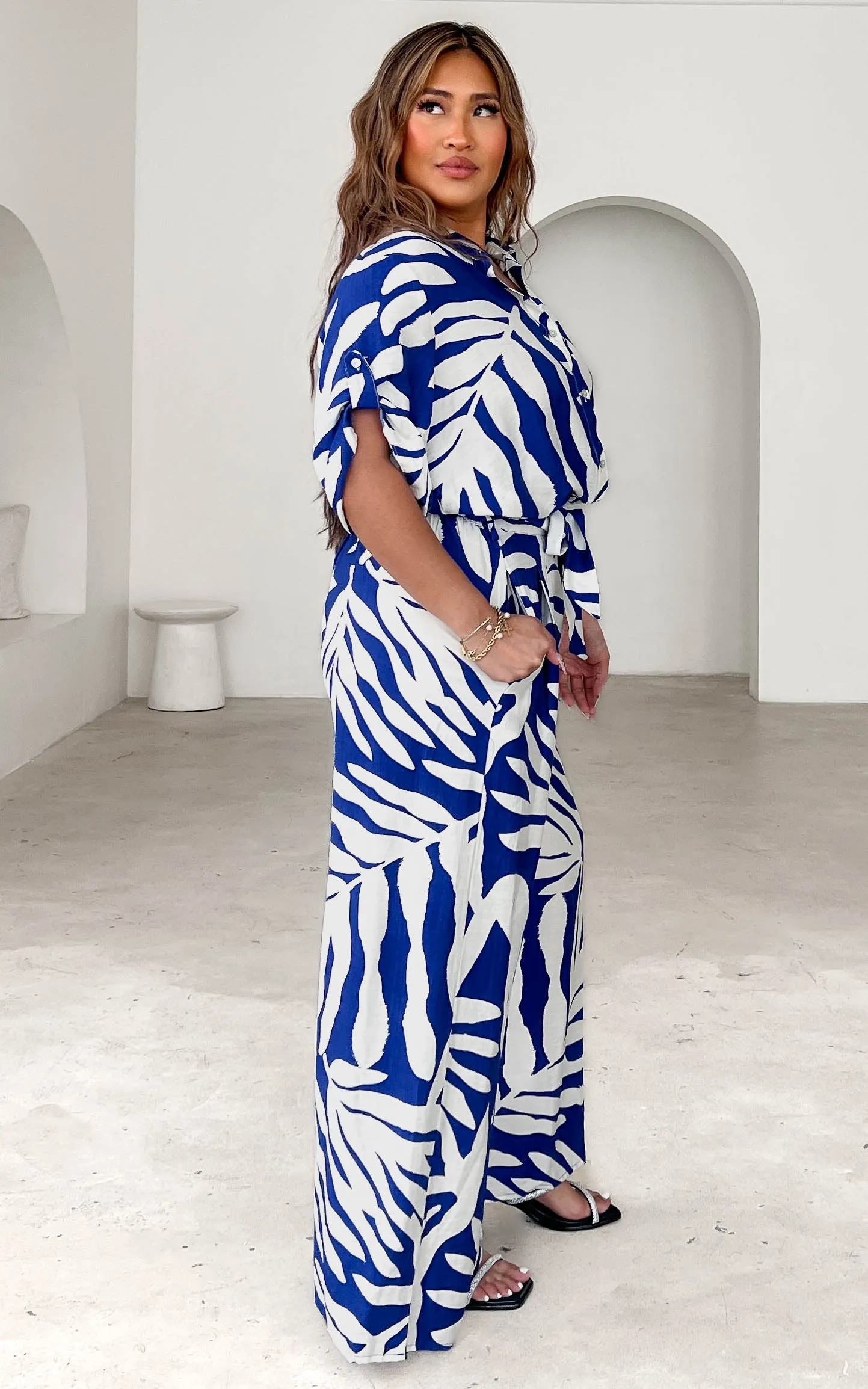 Enzo Shirt Blouse - Blue Print