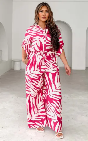 Enzo Shirt Blouse - Pink Print